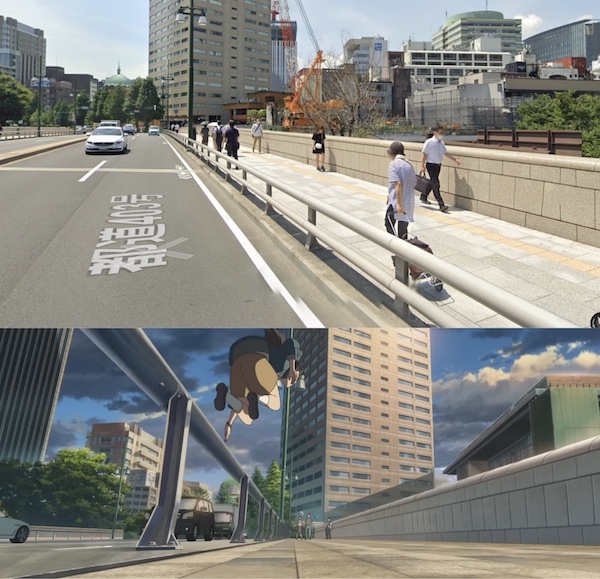 すずめの戸締まりに登場する東京の聖地「聖橋」すずめが飛び降りる前のアニメと実際の写真の比較